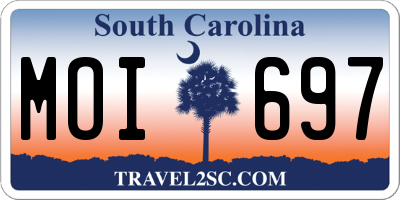 SC license plate MOI697