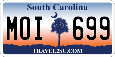 SC license plate MOI699