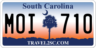 SC license plate MOI710
