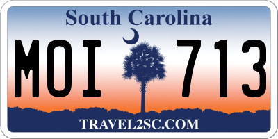 SC license plate MOI713