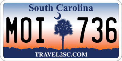 SC license plate MOI736