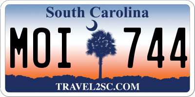 SC license plate MOI744