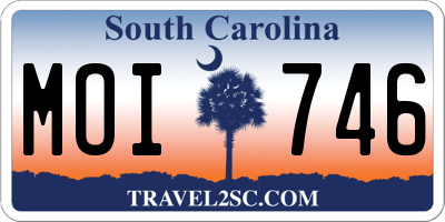 SC license plate MOI746