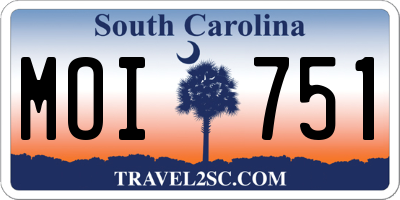 SC license plate MOI751