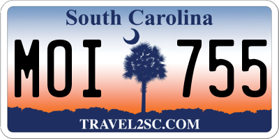 SC license plate MOI755