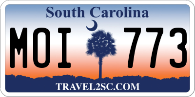 SC license plate MOI773