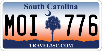 SC license plate MOI776