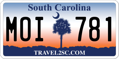 SC license plate MOI781