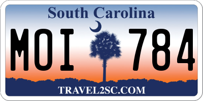 SC license plate MOI784