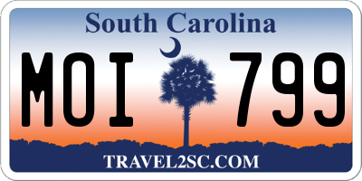 SC license plate MOI799