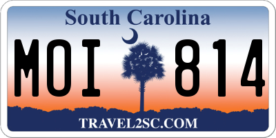 SC license plate MOI814