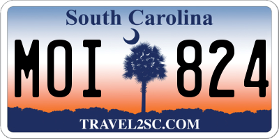 SC license plate MOI824