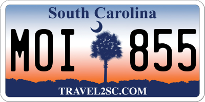 SC license plate MOI855