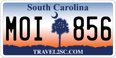 SC license plate MOI856