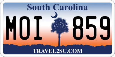 SC license plate MOI859