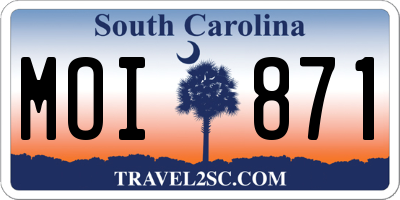 SC license plate MOI871