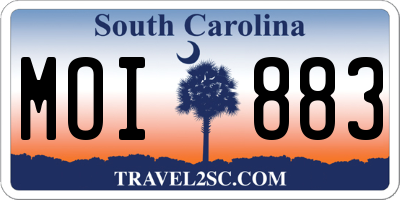 SC license plate MOI883