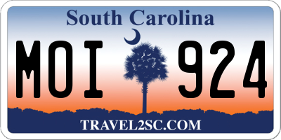 SC license plate MOI924
