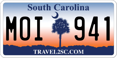 SC license plate MOI941