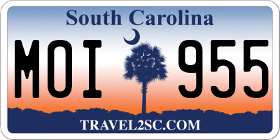 SC license plate MOI955
