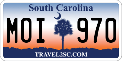 SC license plate MOI970