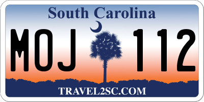 SC license plate MOJ112