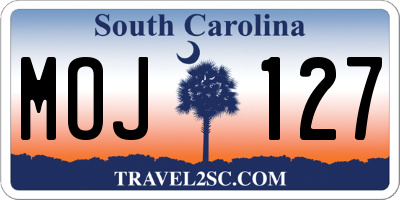 SC license plate MOJ127