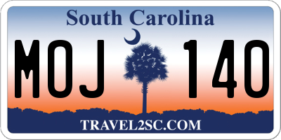 SC license plate MOJ140