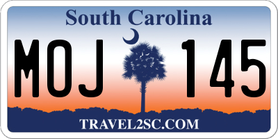 SC license plate MOJ145