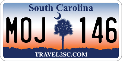 SC license plate MOJ146