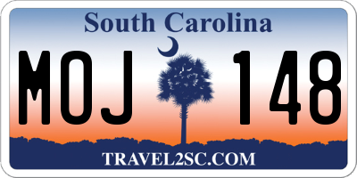 SC license plate MOJ148