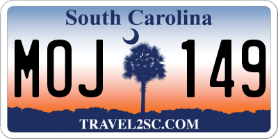 SC license plate MOJ149