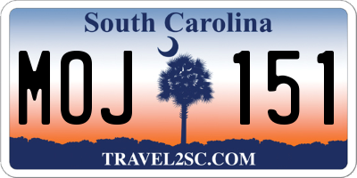 SC license plate MOJ151