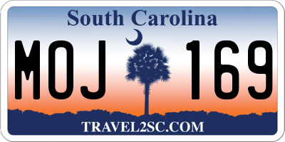 SC license plate MOJ169