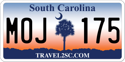 SC license plate MOJ175