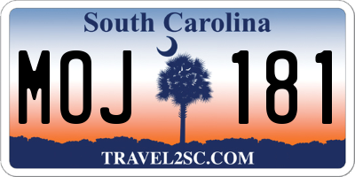 SC license plate MOJ181