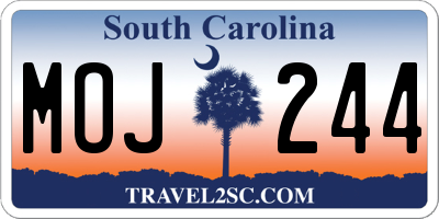 SC license plate MOJ244
