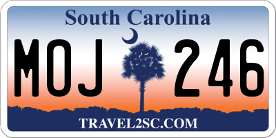 SC license plate MOJ246