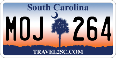 SC license plate MOJ264