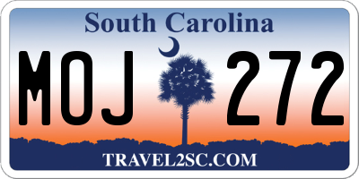 SC license plate MOJ272