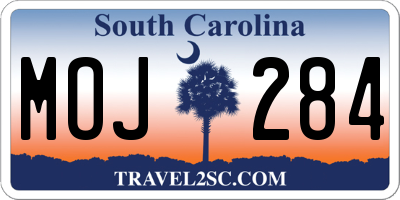 SC license plate MOJ284