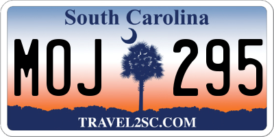SC license plate MOJ295