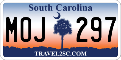 SC license plate MOJ297