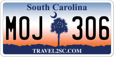 SC license plate MOJ306