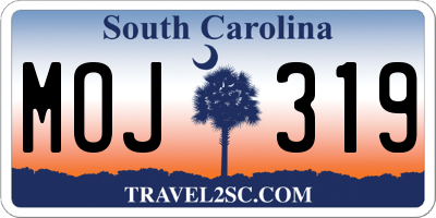 SC license plate MOJ319