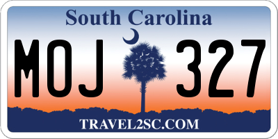 SC license plate MOJ327