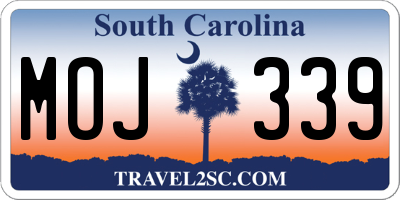 SC license plate MOJ339