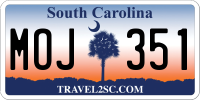 SC license plate MOJ351
