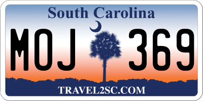 SC license plate MOJ369