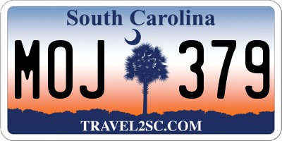 SC license plate MOJ379